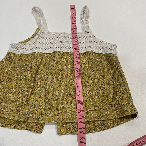 Universal Thread Yellow Floral Crochet Lace Tank Top Size M Medium Boho - Picture 5 of 5